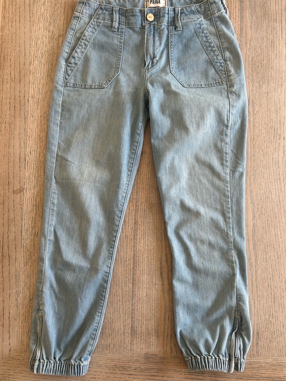 PAIGE Light Blue Natalie Jogger (Elastic Cuff w zipper) Denim